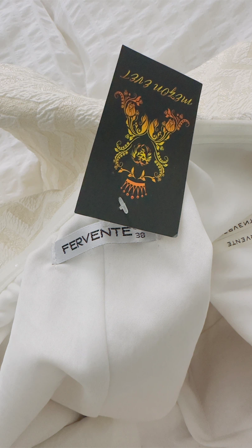 Fervente Cream Ruffle Dress Size 38 - photo 2