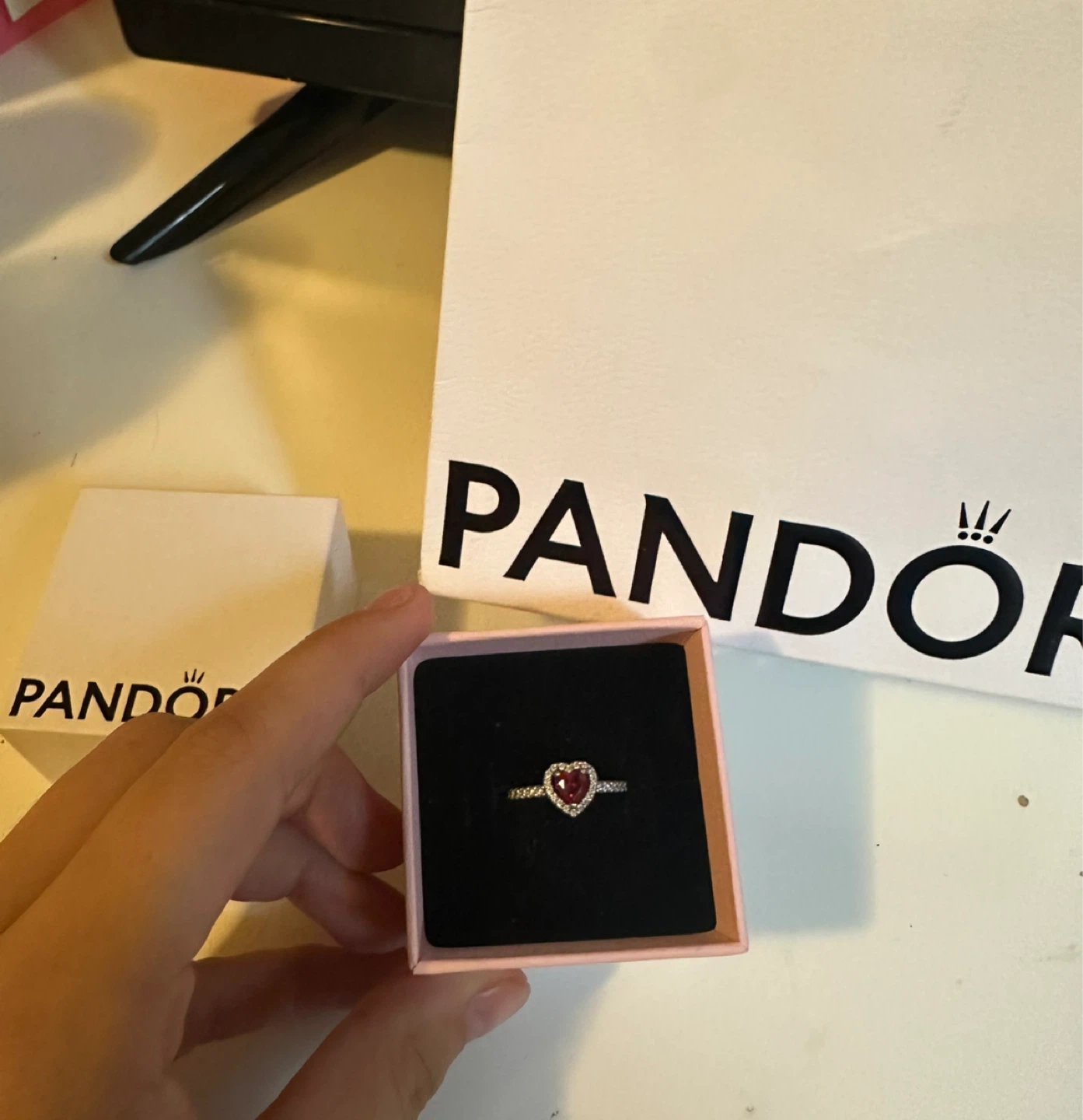 Pandora Ring with Red Heart Stone - photo 3