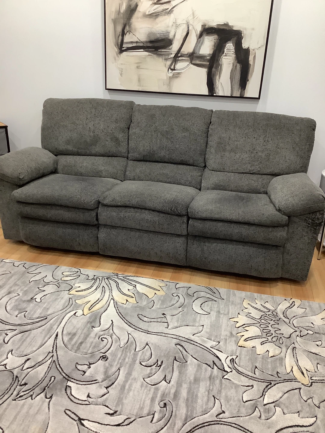 Grey Reclining Sofa Couch