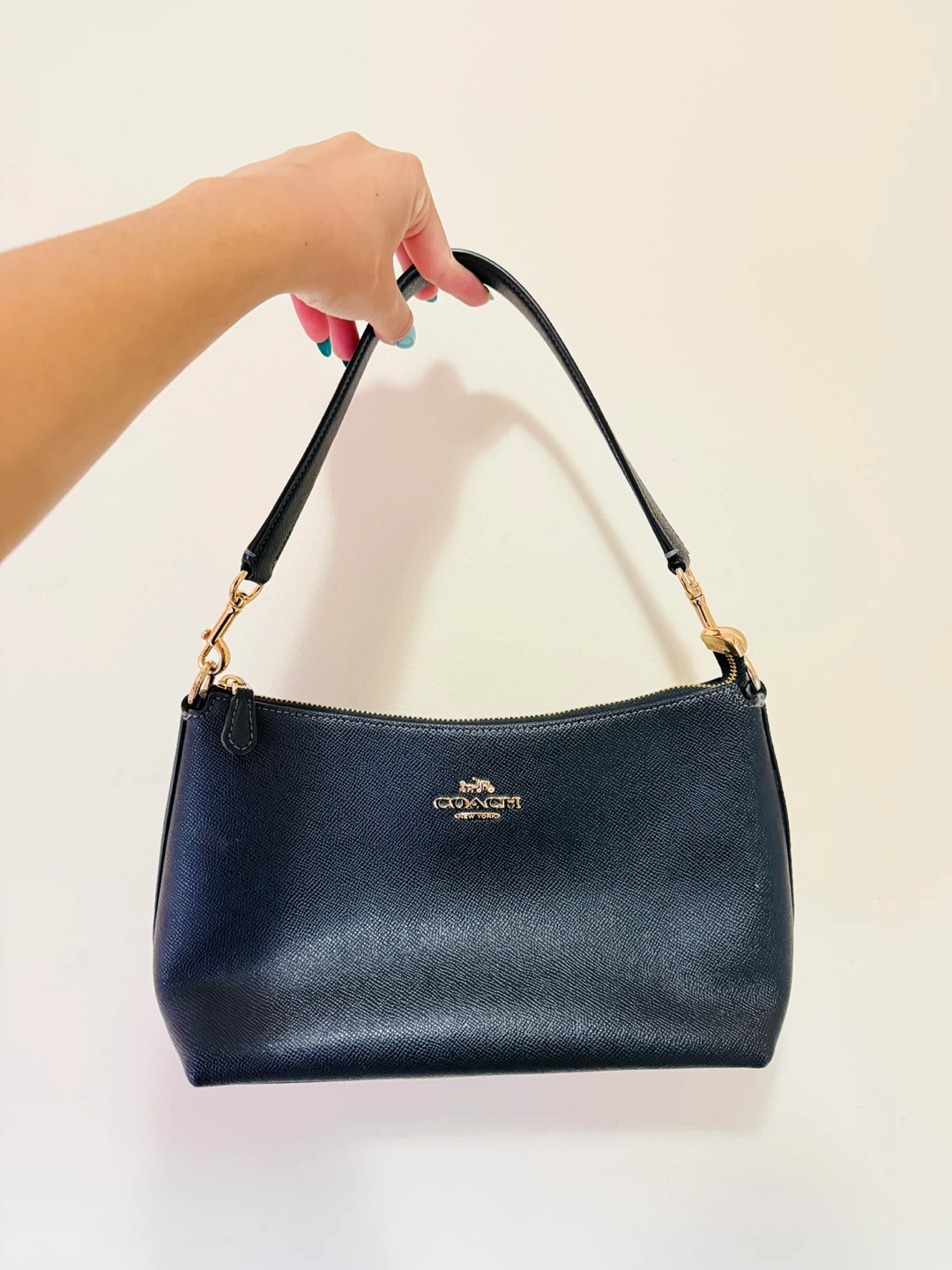 Coach Black Pebble Leather Shoulder Bag