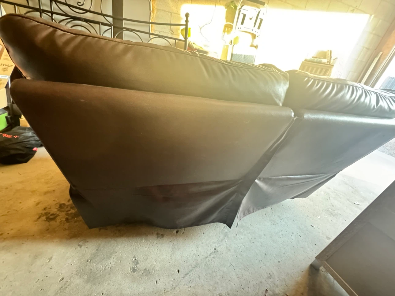 Super Comfy Brown Leather Reclining Loveseat - photo 3