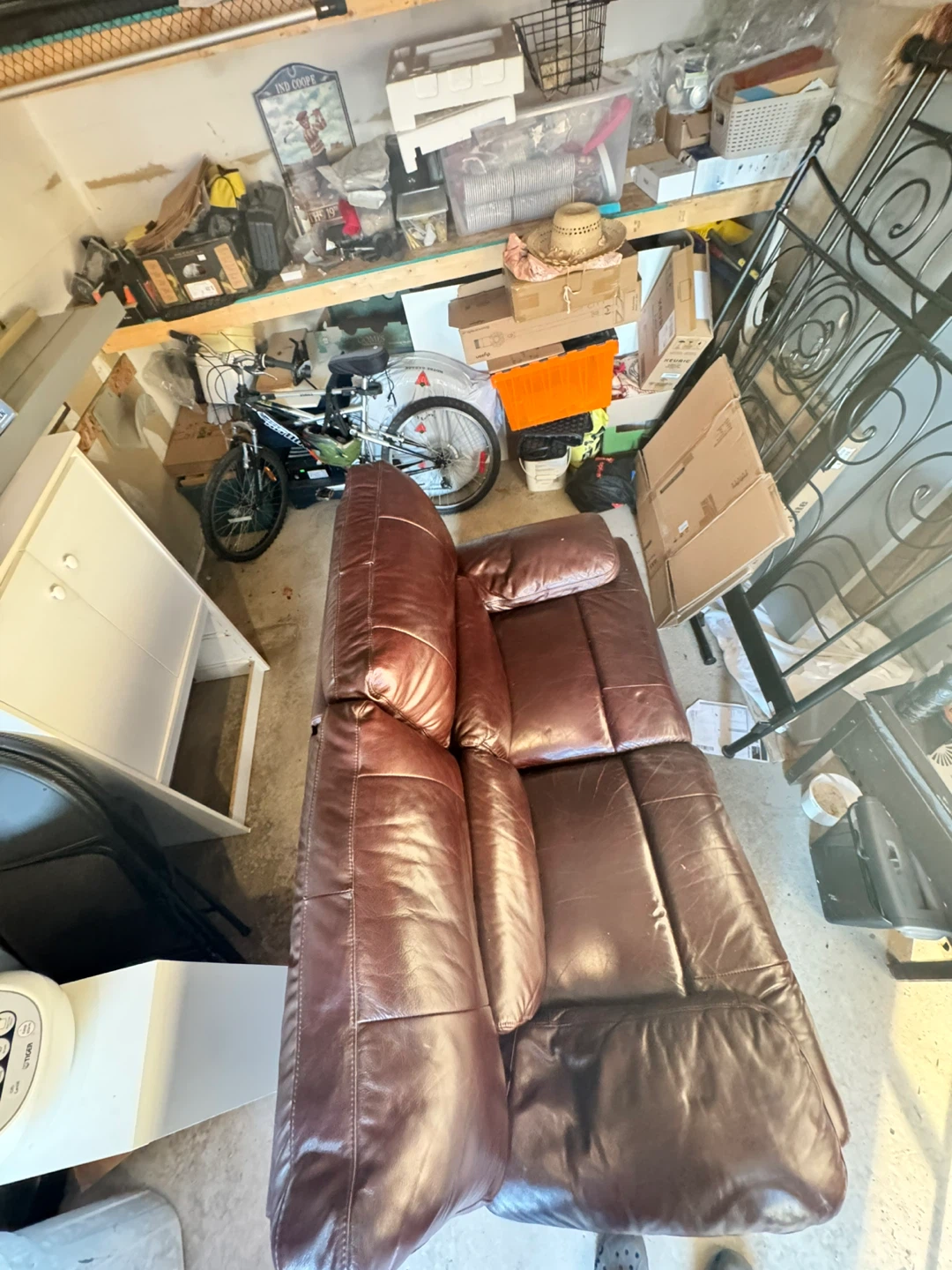 Super Comfy Brown Leather Reclining Loveseat - photo 5