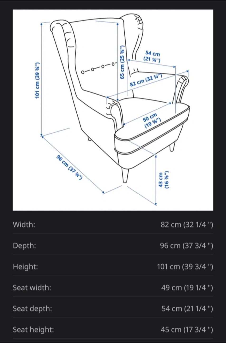 IKEA STRANDMON Wing Chair – White/Beige – Excellent Condition - photo 4