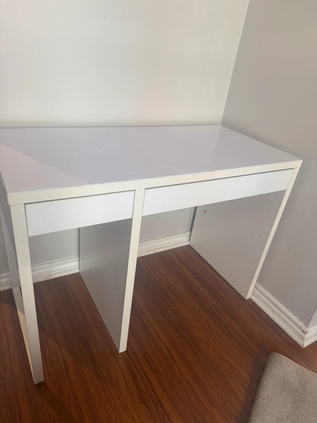 IKEA White Desk with 2 Drawers - photo 4