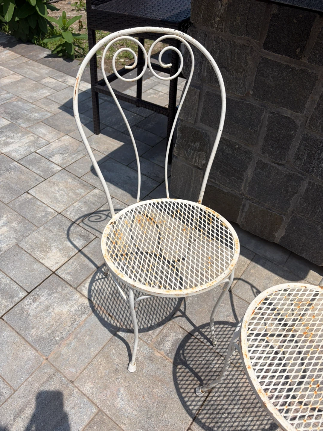 White Metal Outdoor Bistro Chairs (Set of 2) - photo 3