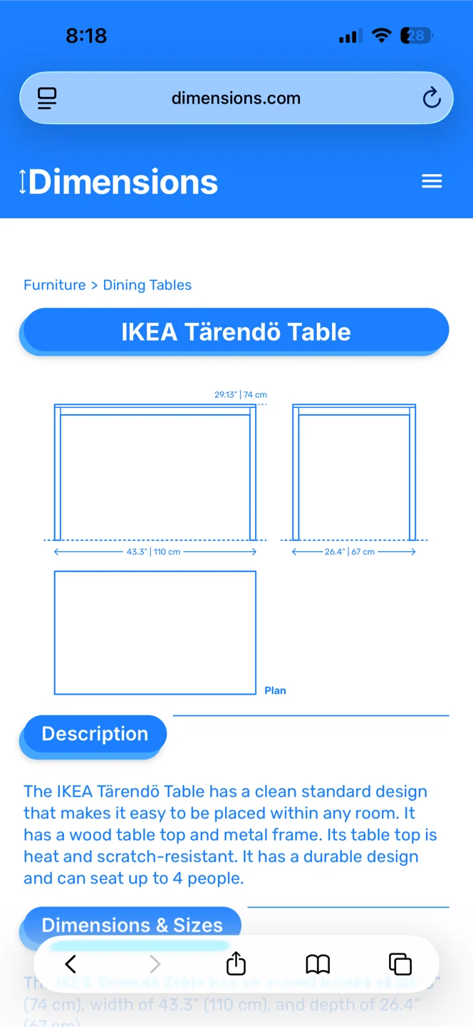 IKEA TÄRENDÖ Black Dining Table (w 2 free chairs) - photo 4