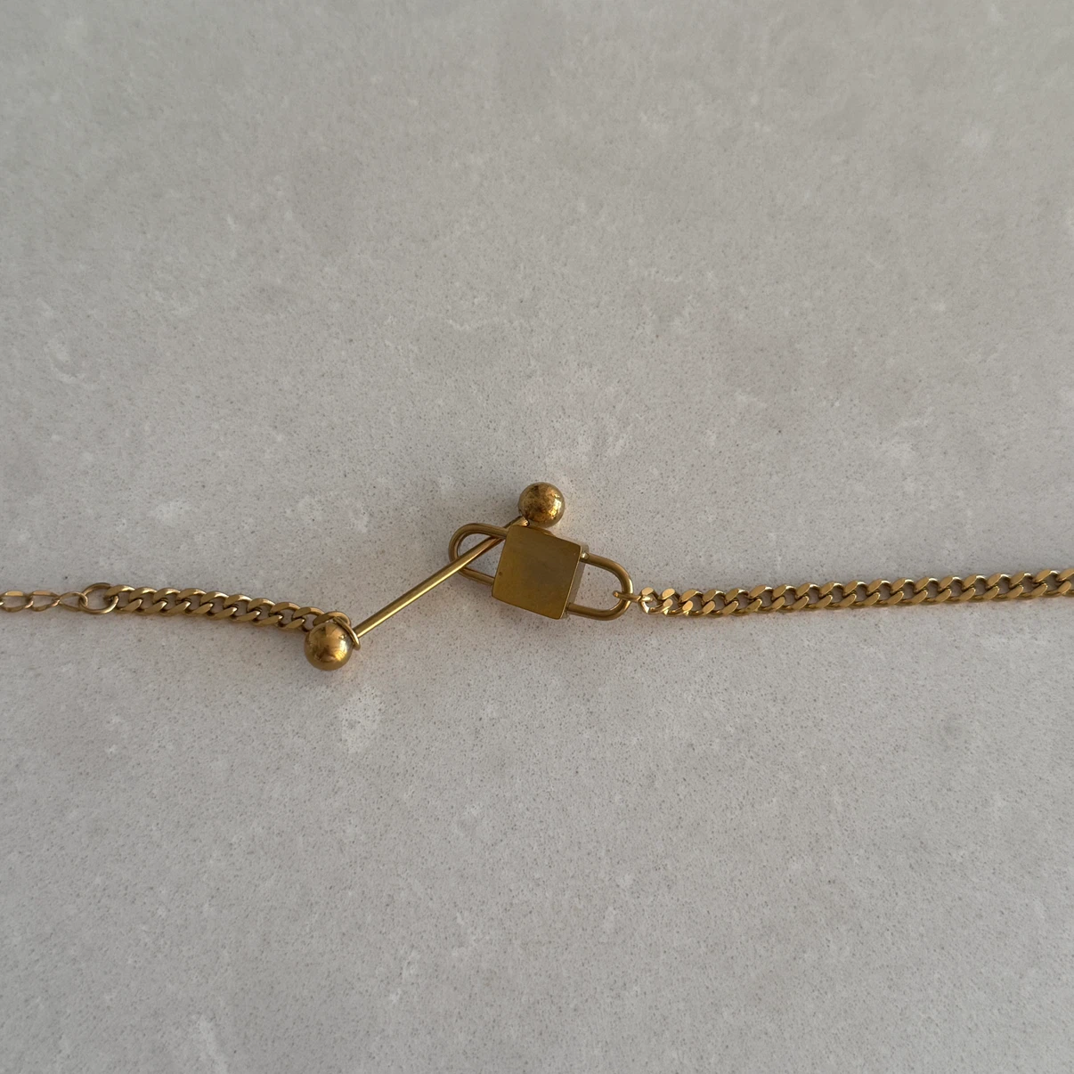 Stainless steel lock charm bracelet - photo 2