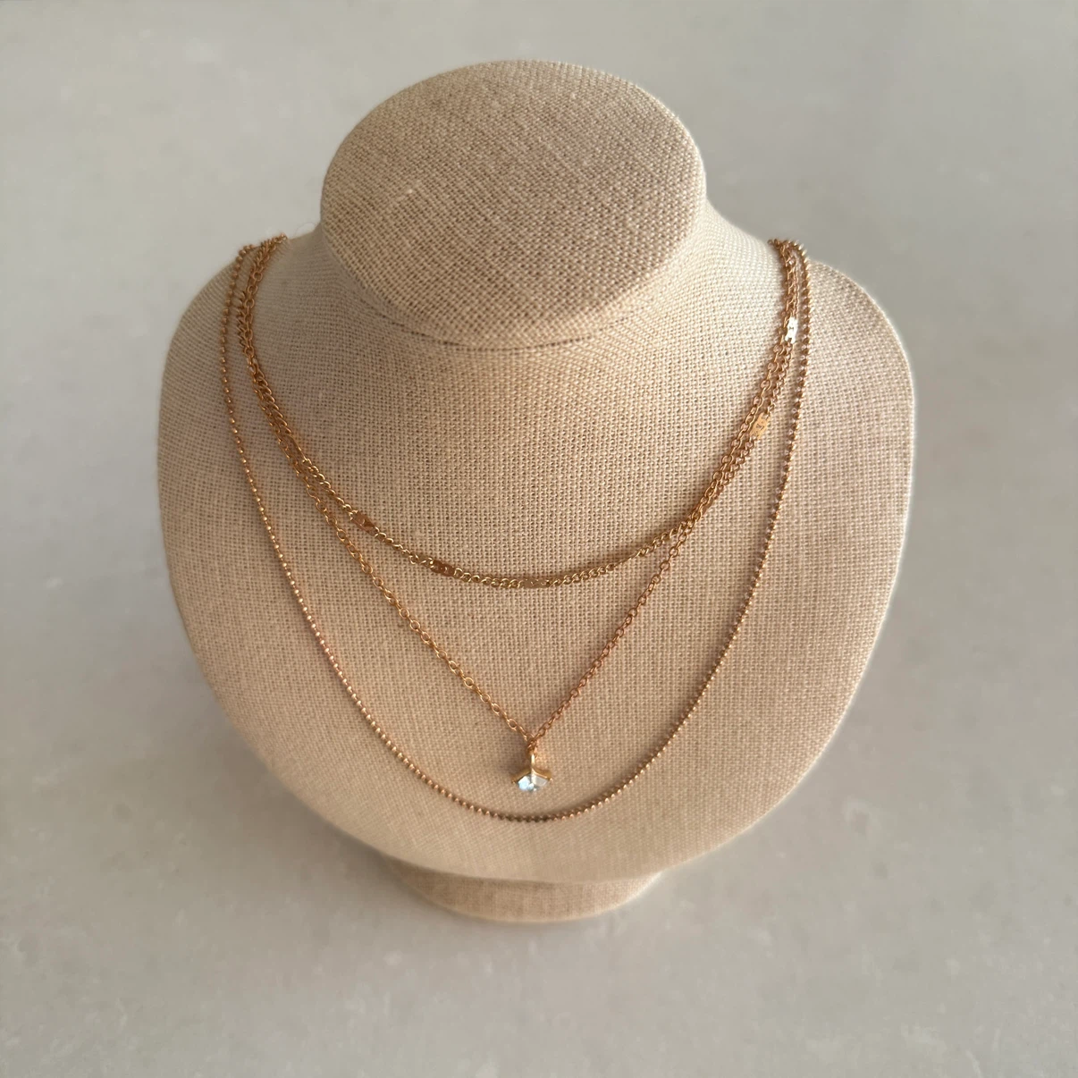 Brand new: Layered Rose gold Necklace with Charm
