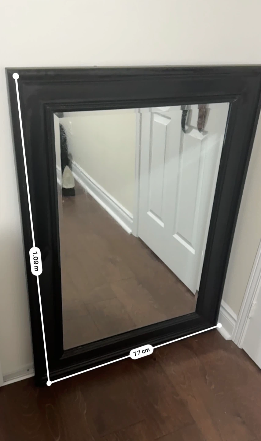 Black Framed Wall Mirror – Excellent Condition