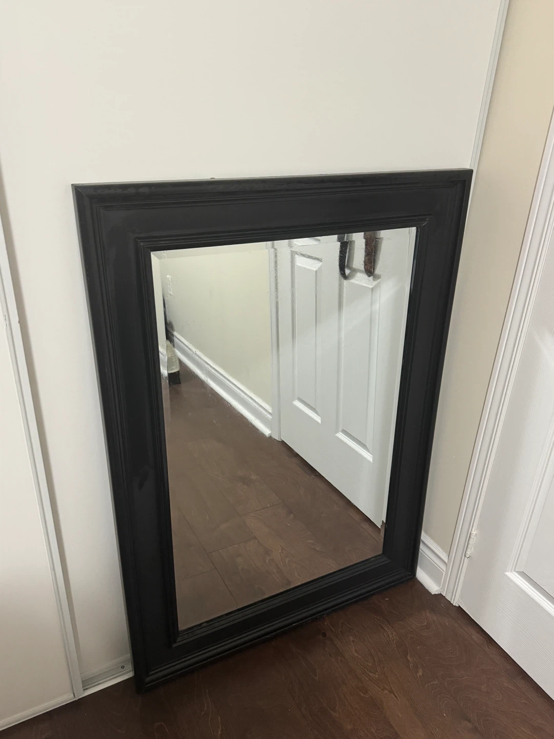 Black Framed Wall Mirror – Excellent Condition - photo 2