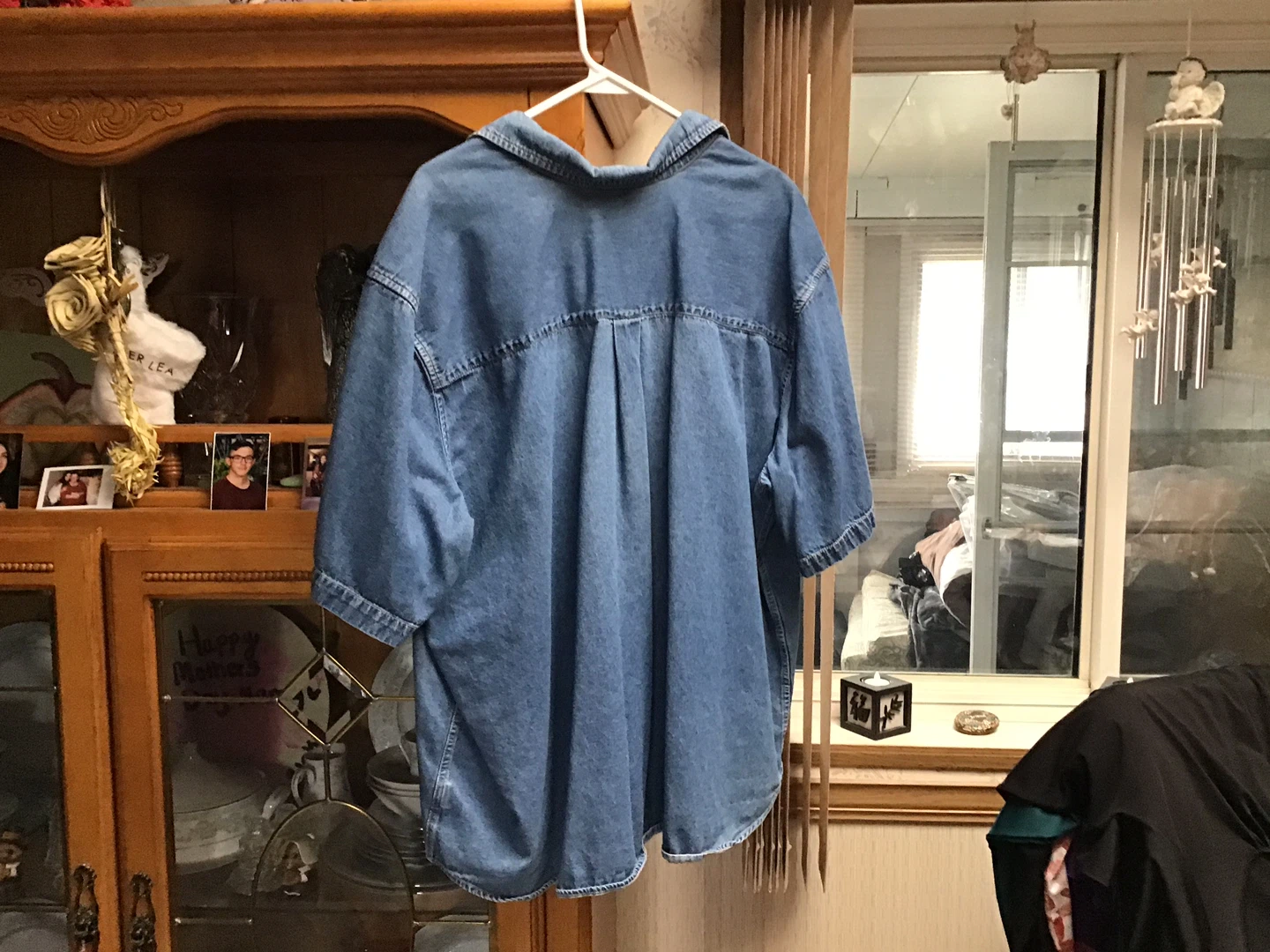 Denim Button-Up Shirt with Embroidered Animals - photo 2