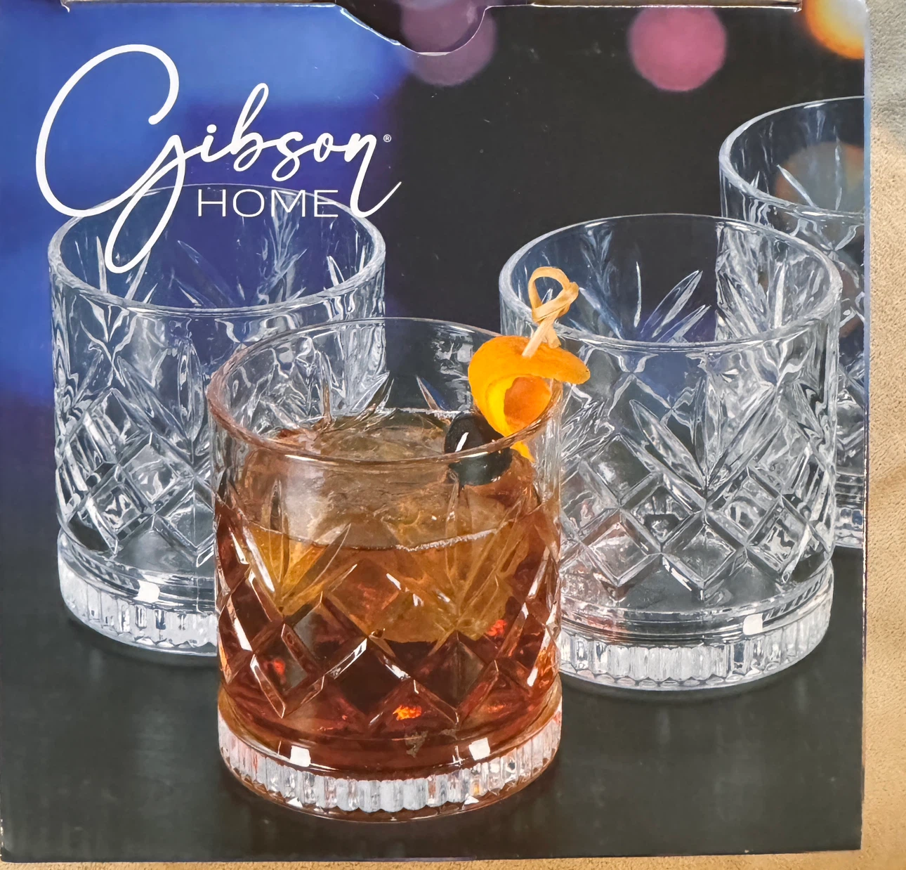 Gibson Home Diamond Double Old-Fashioned Glasses Set - photo 2
