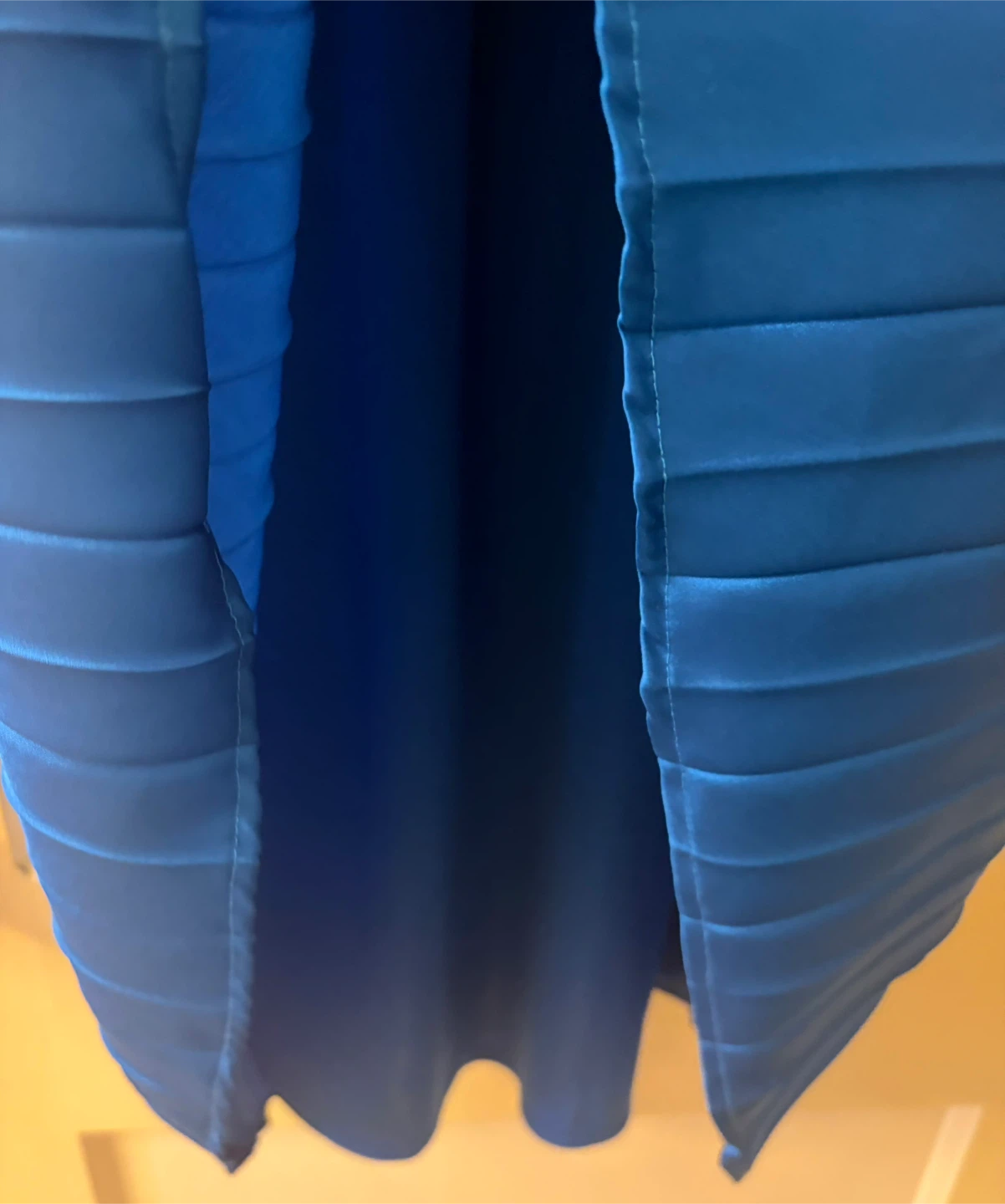 Blue Pleated knee length  Dress - photo 2