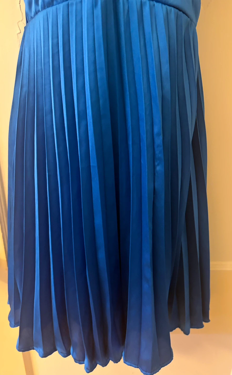 Blue Pleated knee length  Dress - photo 5