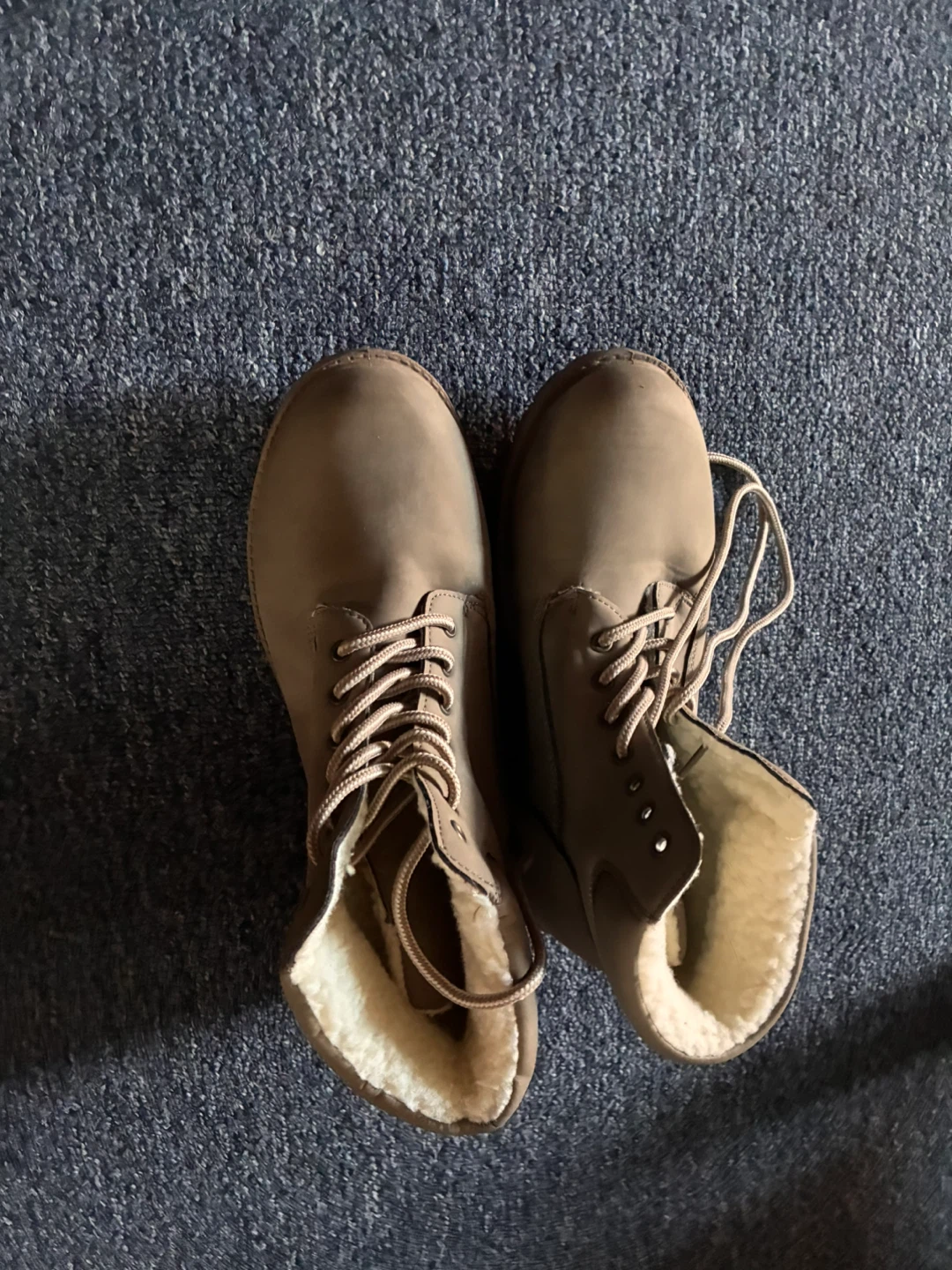 Tan Lace-Up Boots Size 9