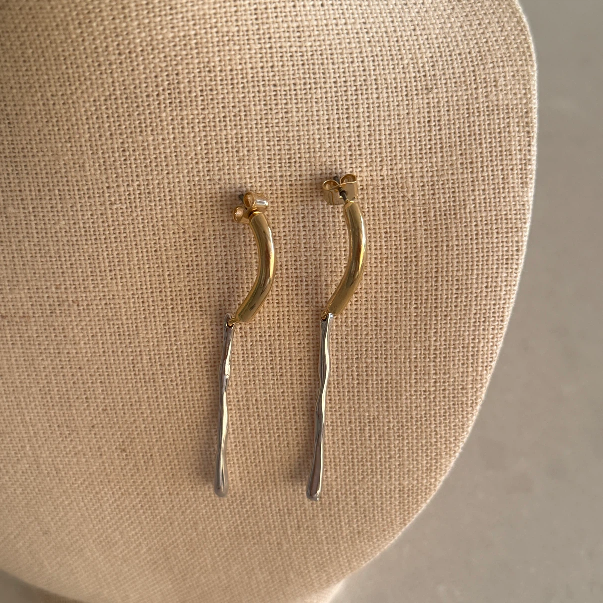 Unique two tone Dangle Earrings