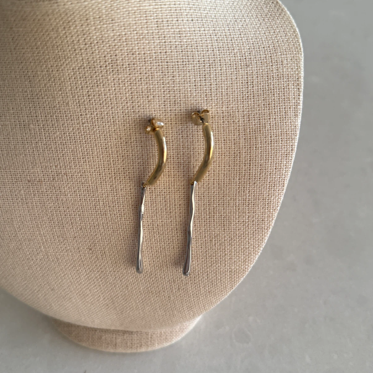 Unique two tone Dangle Earrings - photo 2