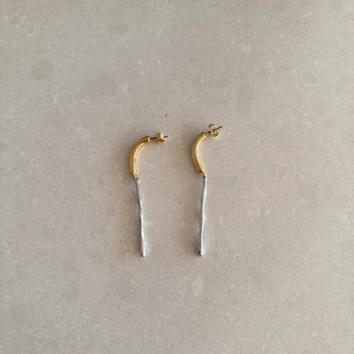 Unique two tone Dangle Earrings - photo 3