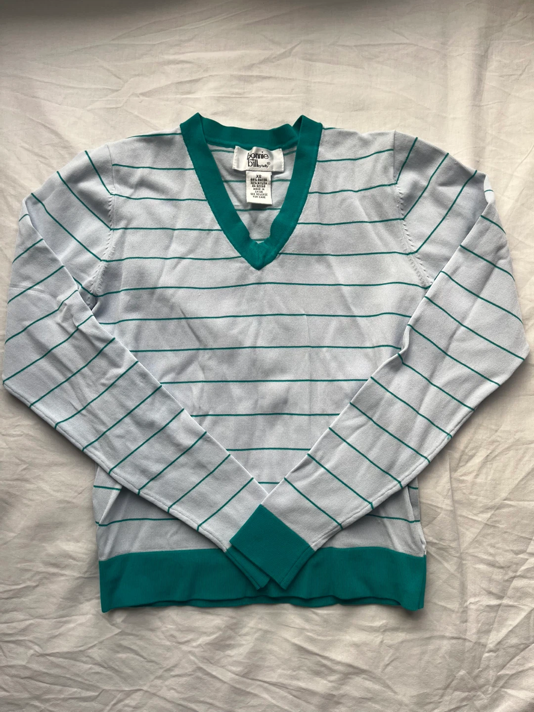 Bonnie Bill by Holly Striped V-Neck Sweater