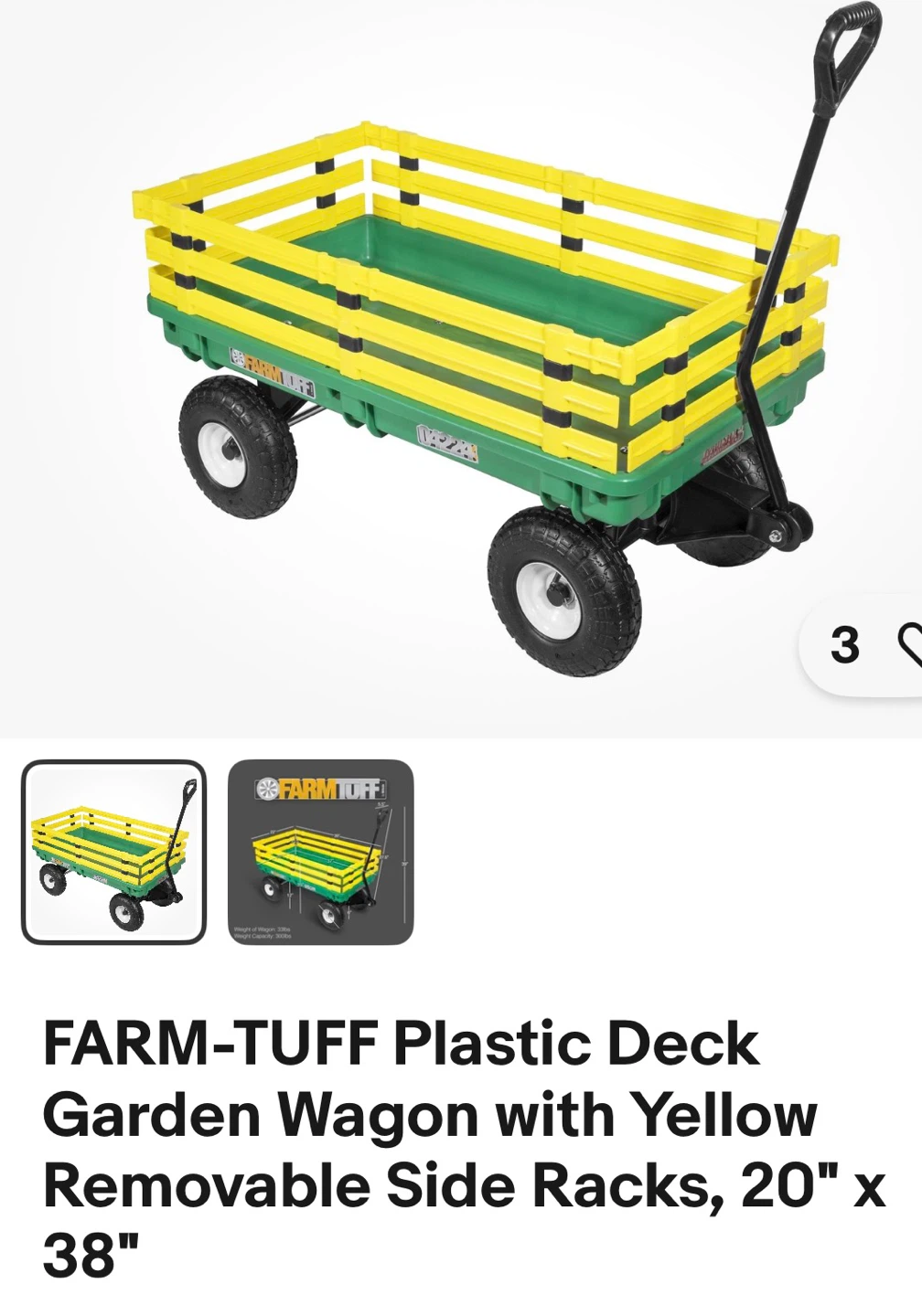 FARM-TUFF Plastic Garden Wagon 20" x 38" - photo 3