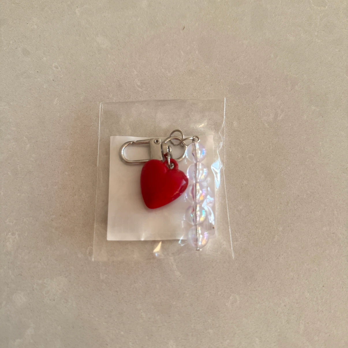 Brand new: Cute Red Heart Charm Keychain