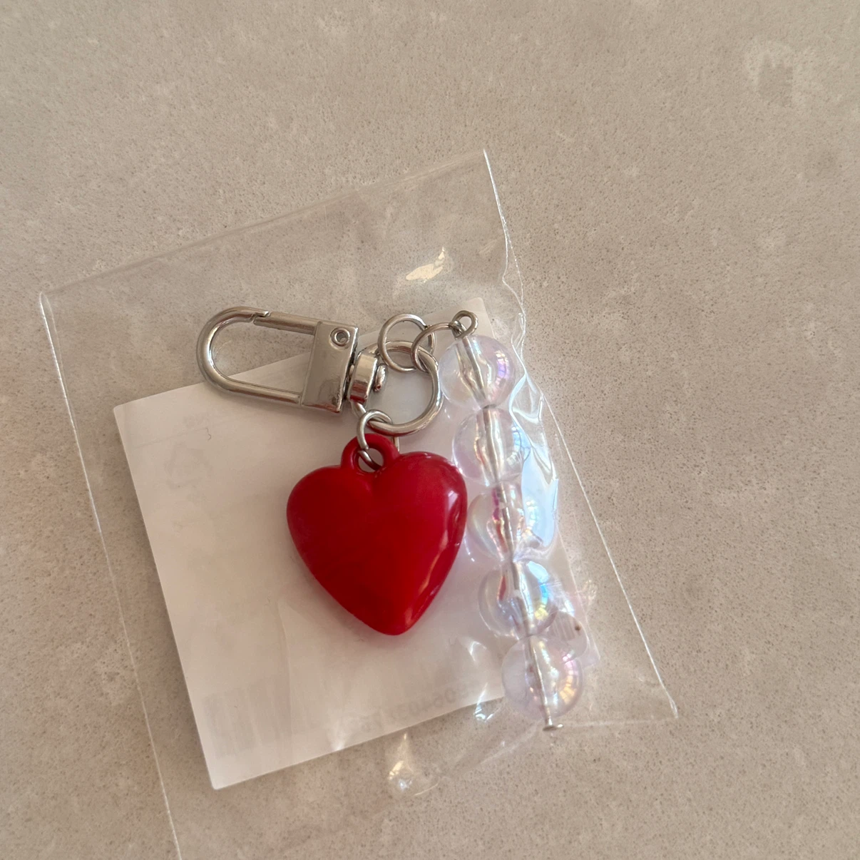 Brand new: Cute Red Heart Charm Keychain - photo 3