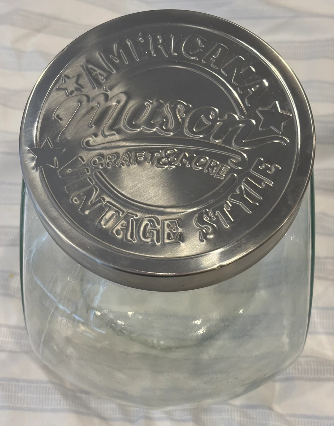 Large Glass mason jar with lid new