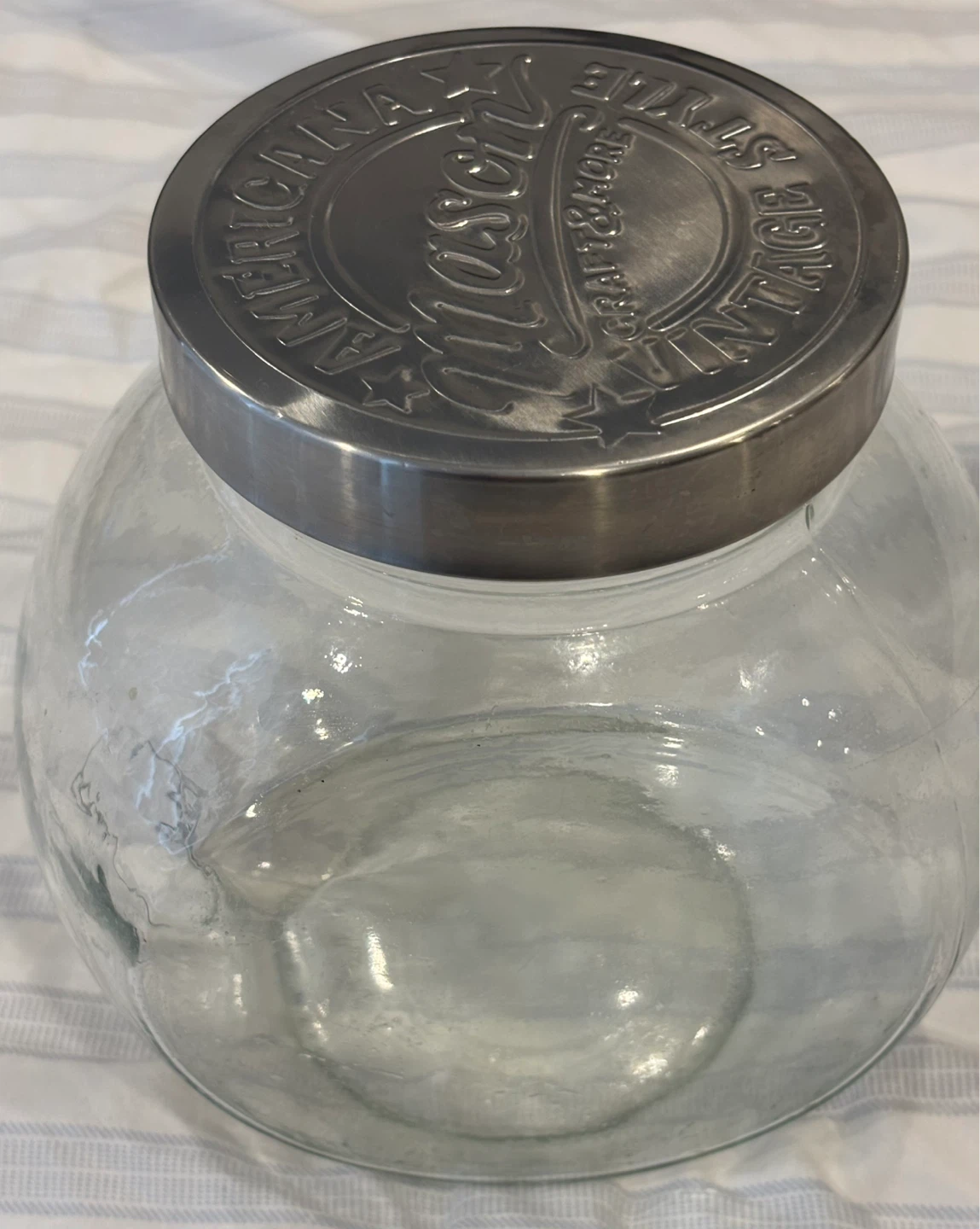 Large Glass mason jar with lid new - photo 3