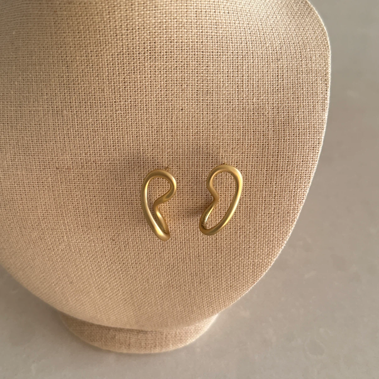 Matte Gold Unique Shape Earrings