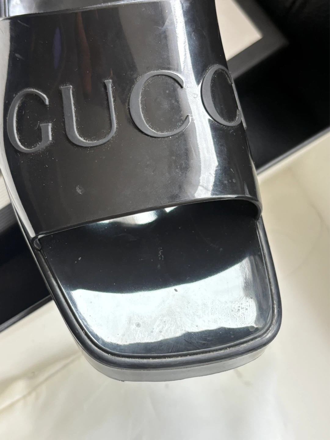 Gucci Black Slide Sandals
