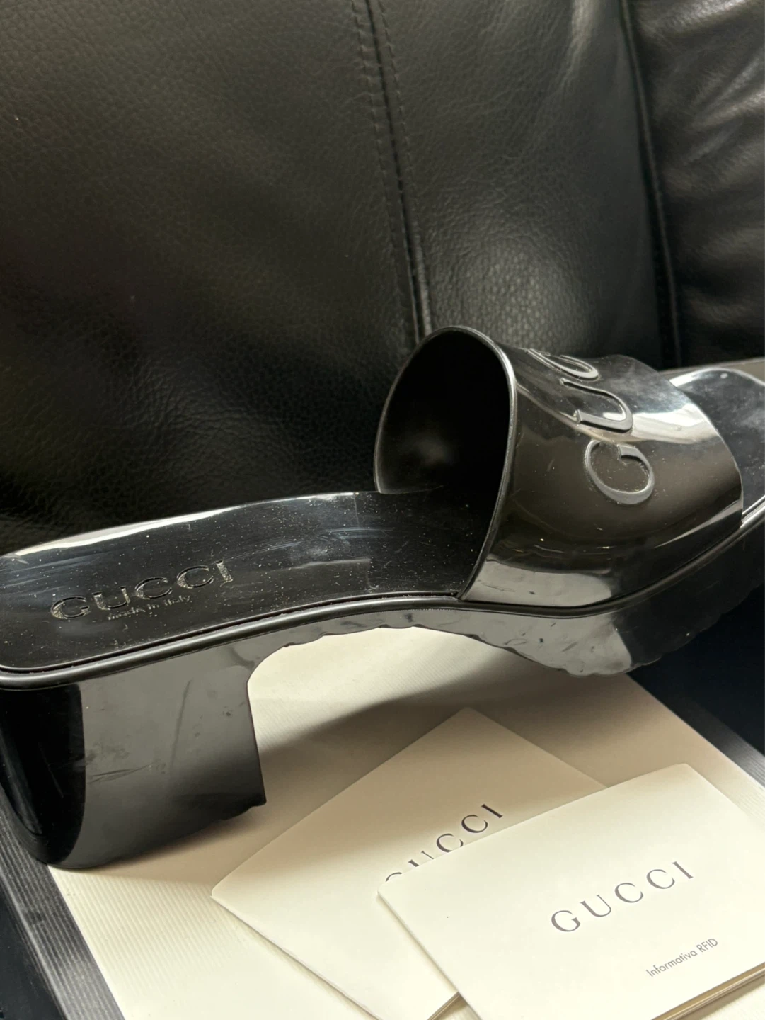 Gucci Black Slide Sandals - photo 2