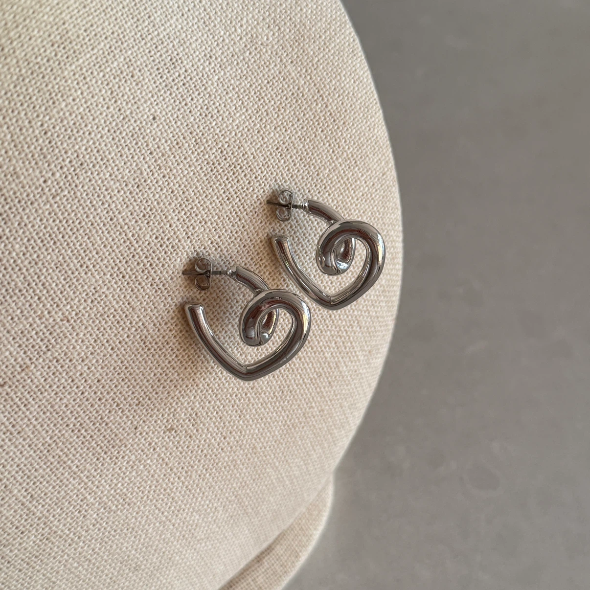 Heart Swirl Hoop Earrings