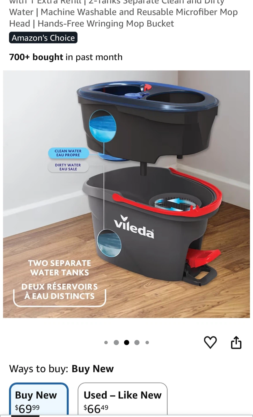 Vileda EasyWring RinseClean Spin Mop & Bucket System - photo 2