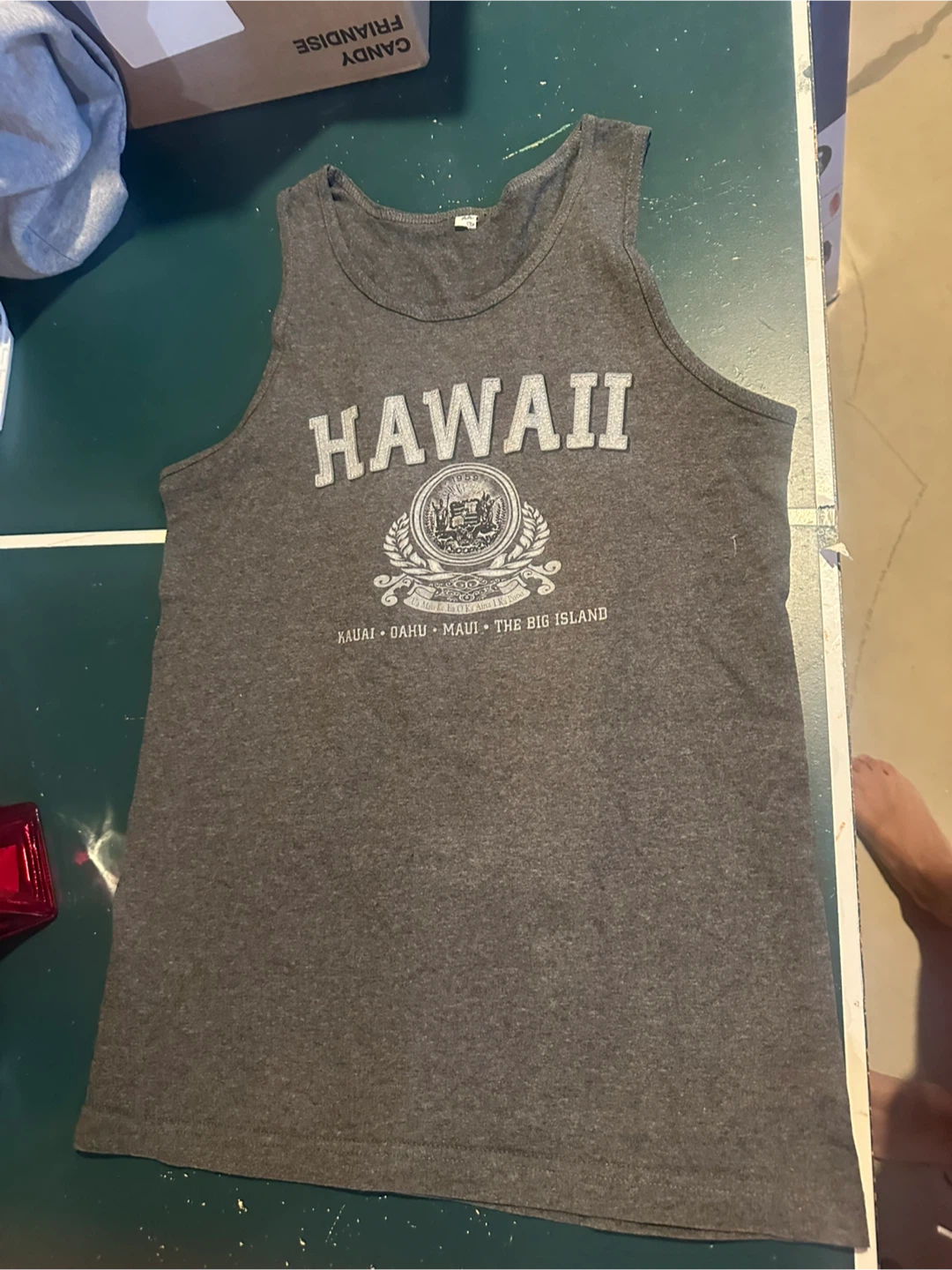 Grey Hawaii Tank Top