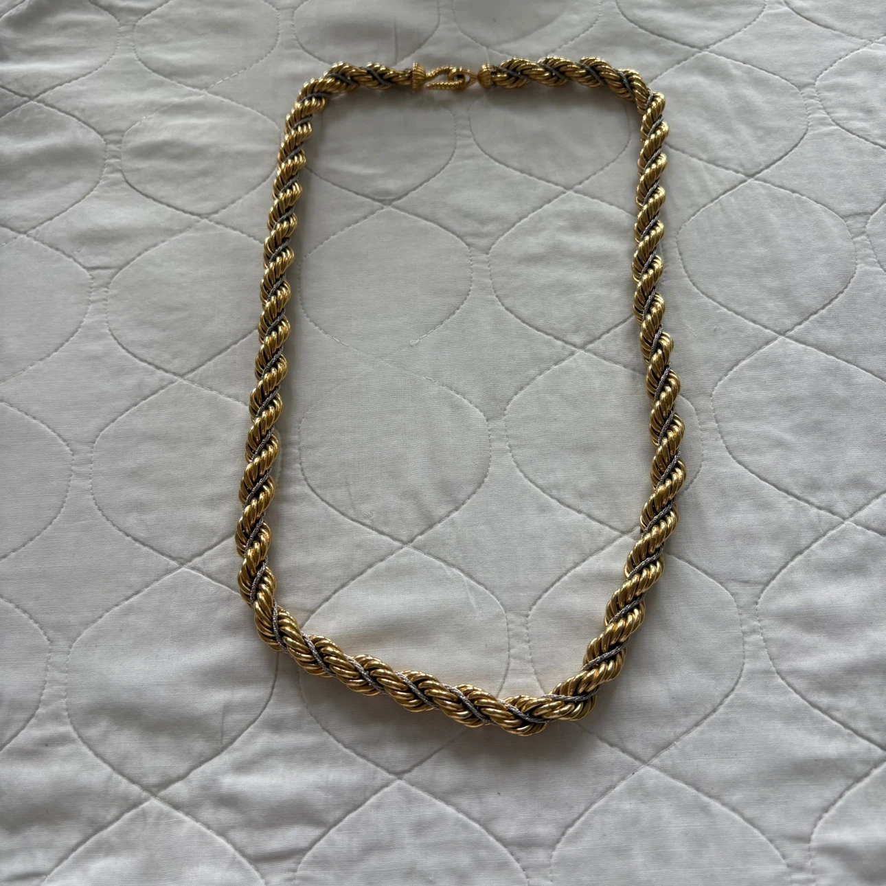 Gold Tone Rope Chain Necklace