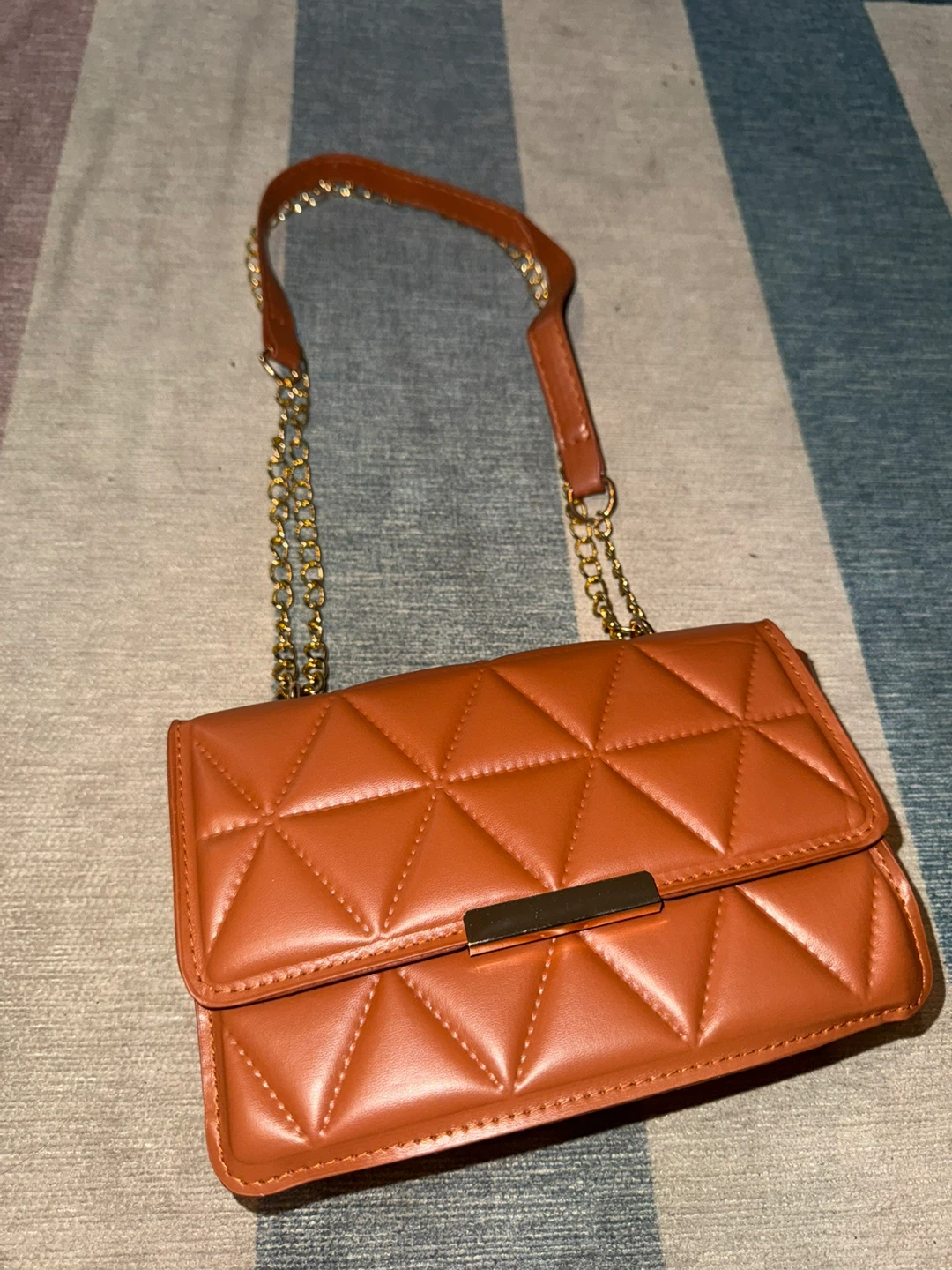 Brown Quilted Shoulder Bag