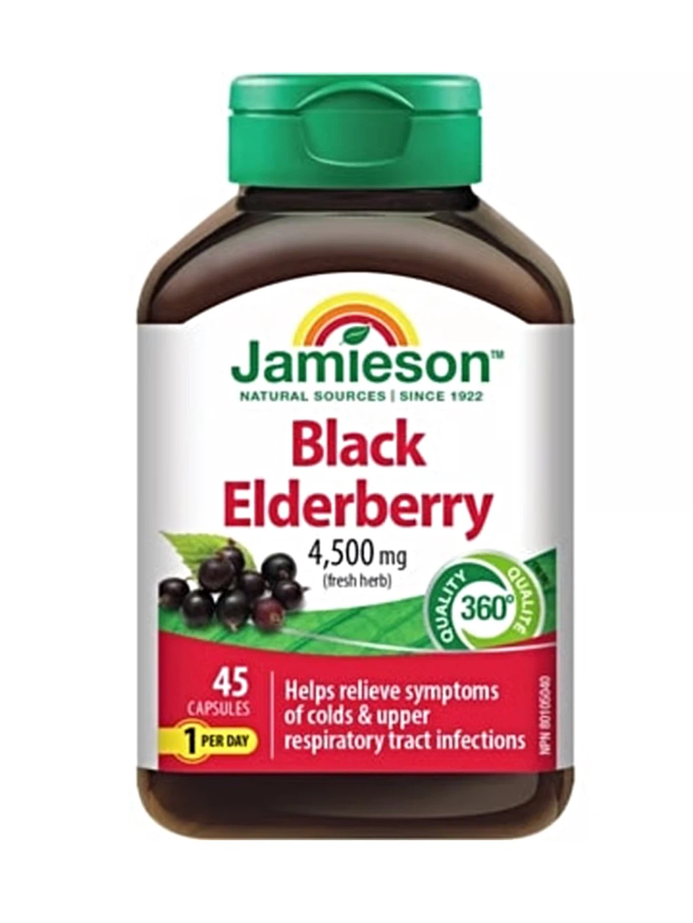 Jamieson Black Elderberry 4500 mg Capsules
