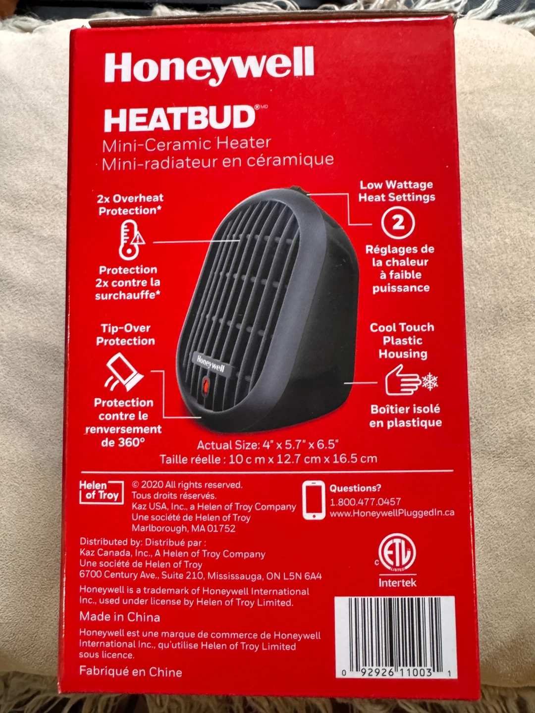 Honeywell Heatbud Mini-Ceramic Heater HCE100BC - photo 2