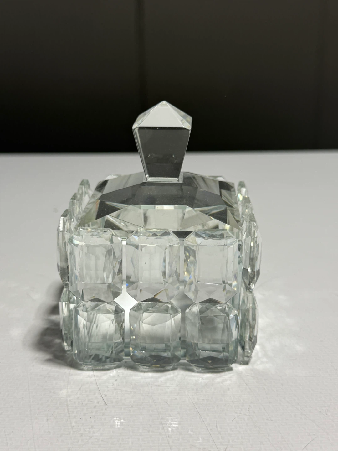 Crystal Trinket Box with Lid – Glass Jewelry Box