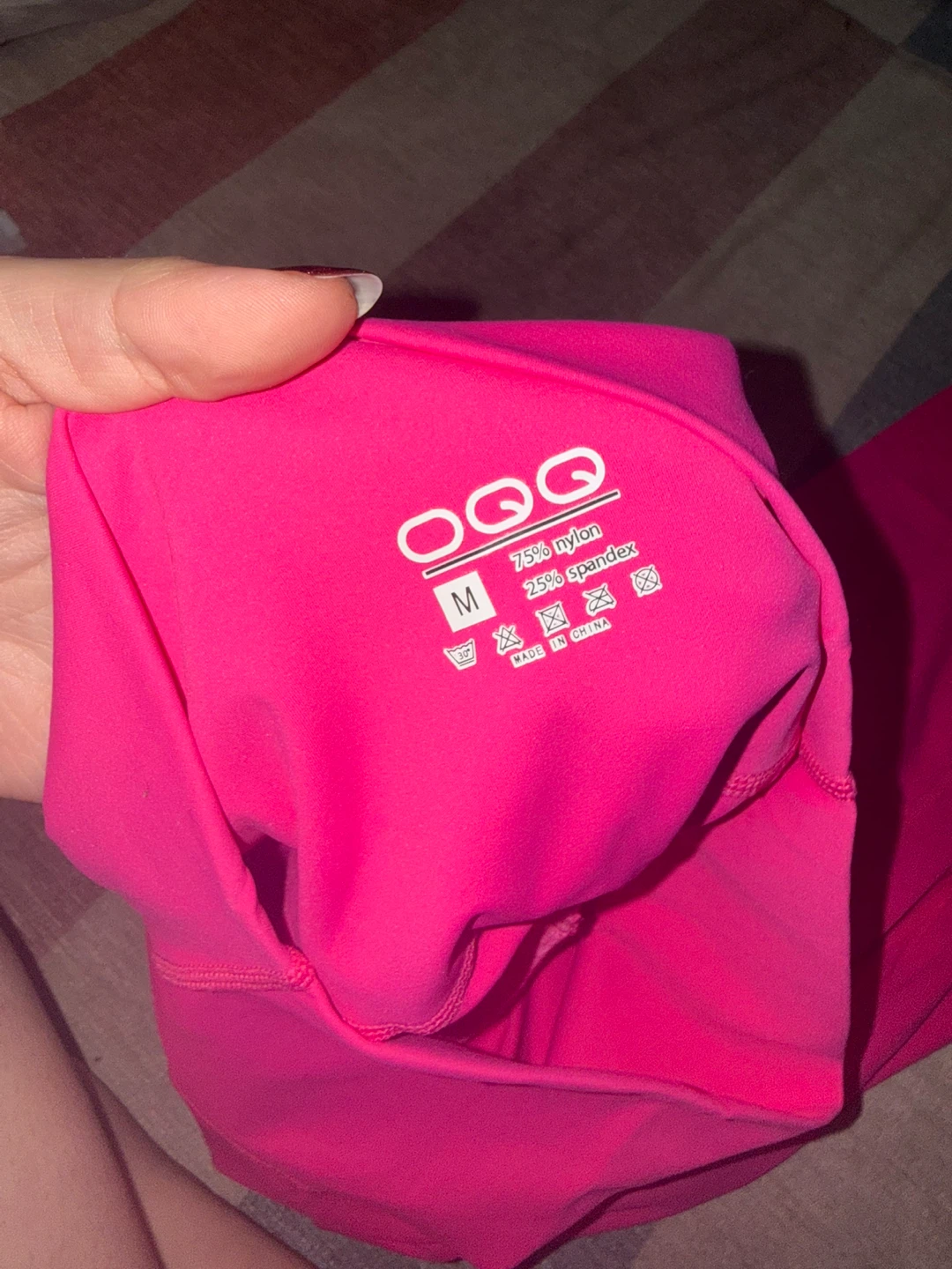 OQQ Pink Nylon Spandex Leggings Size M - photo 3