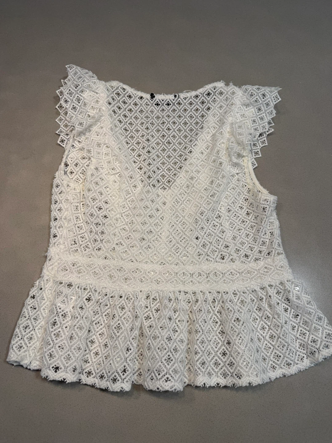 White Lace Peplum Top - photo 2