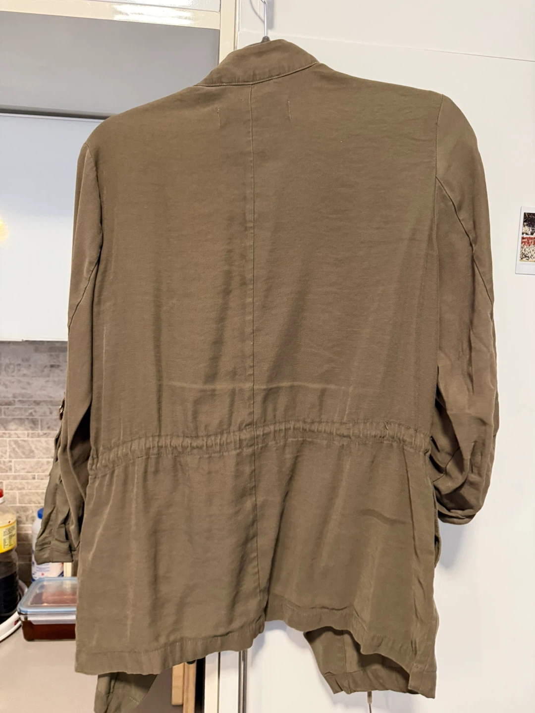 ZARA Khaki Drape Front Utility Jacket - photo 2