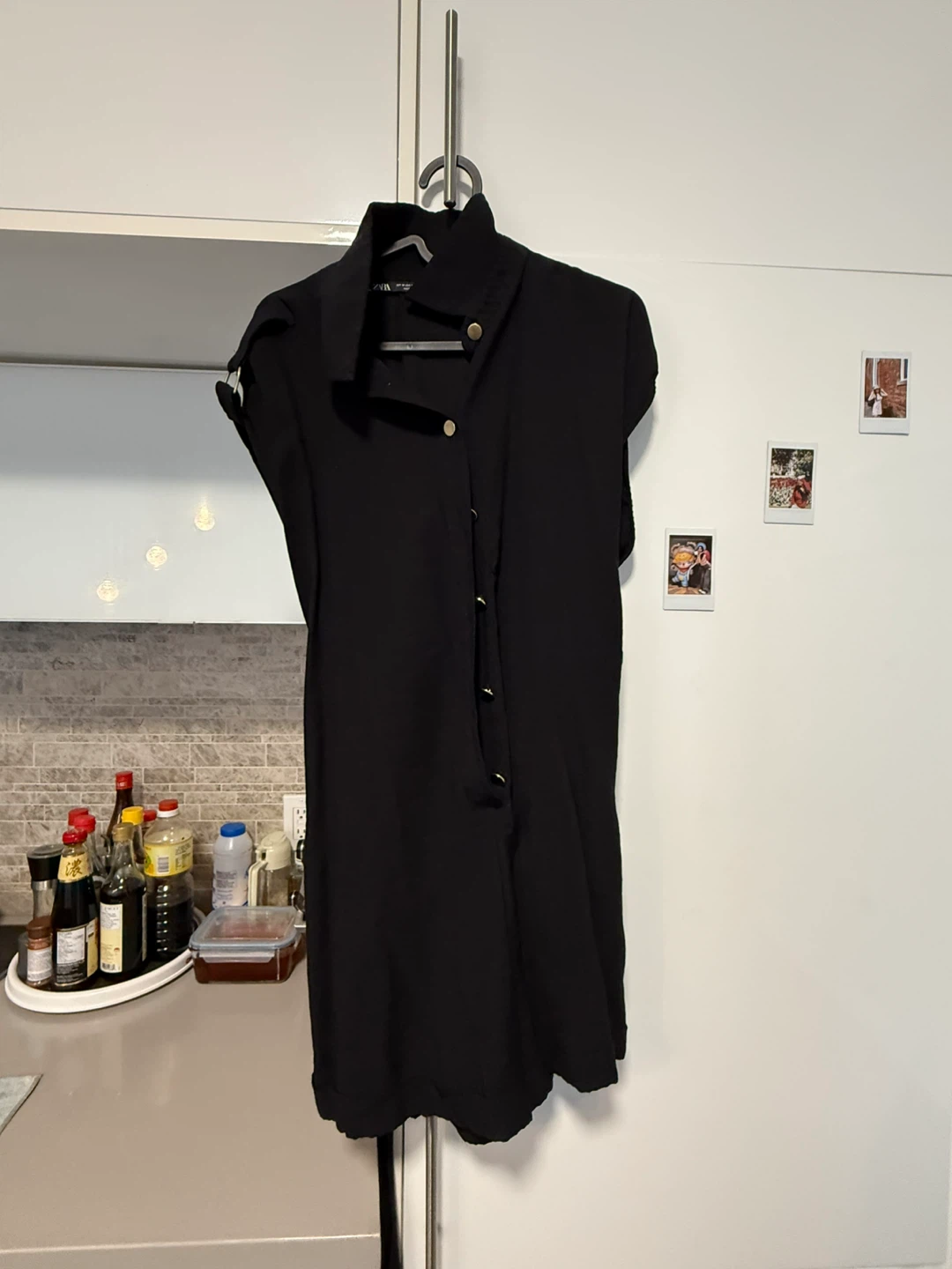 ZARA Black Button-Up Dress with Belt