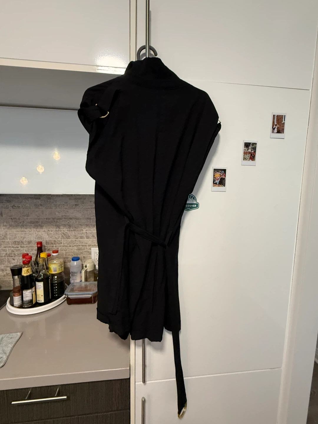ZARA Black Button-Up Dress with Belt - photo 2