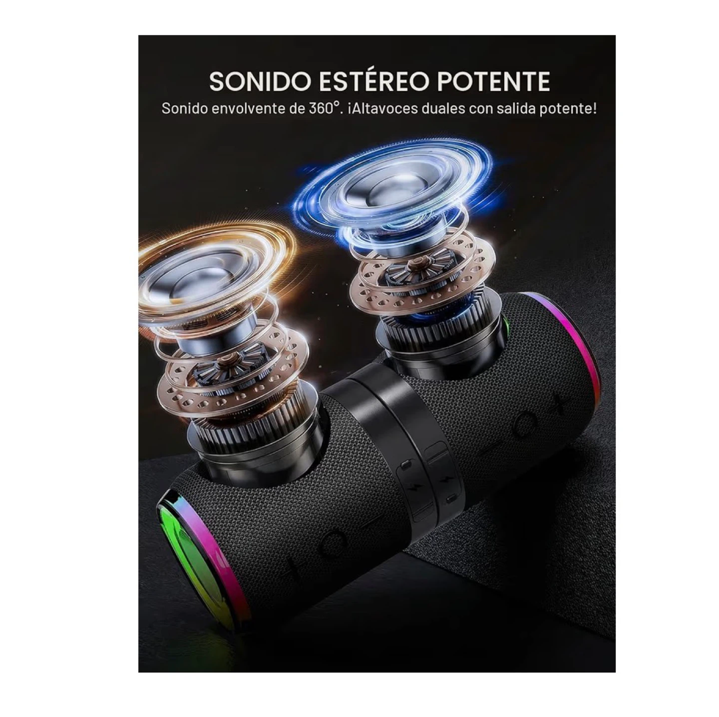 Portable Bluetooth Speaker with Dynamic Lights - photo 2