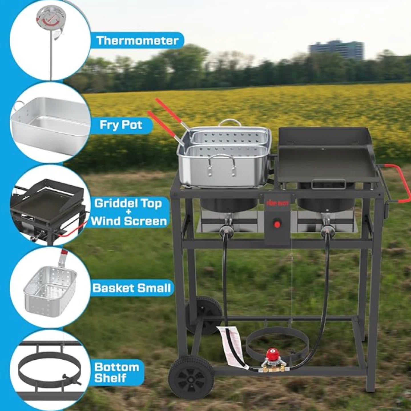 NEW Outdoor Propane Deep Fryer and Griddle Combo - photo 4