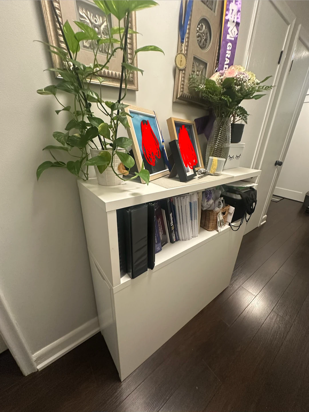 White Console Table with Storage Drawer