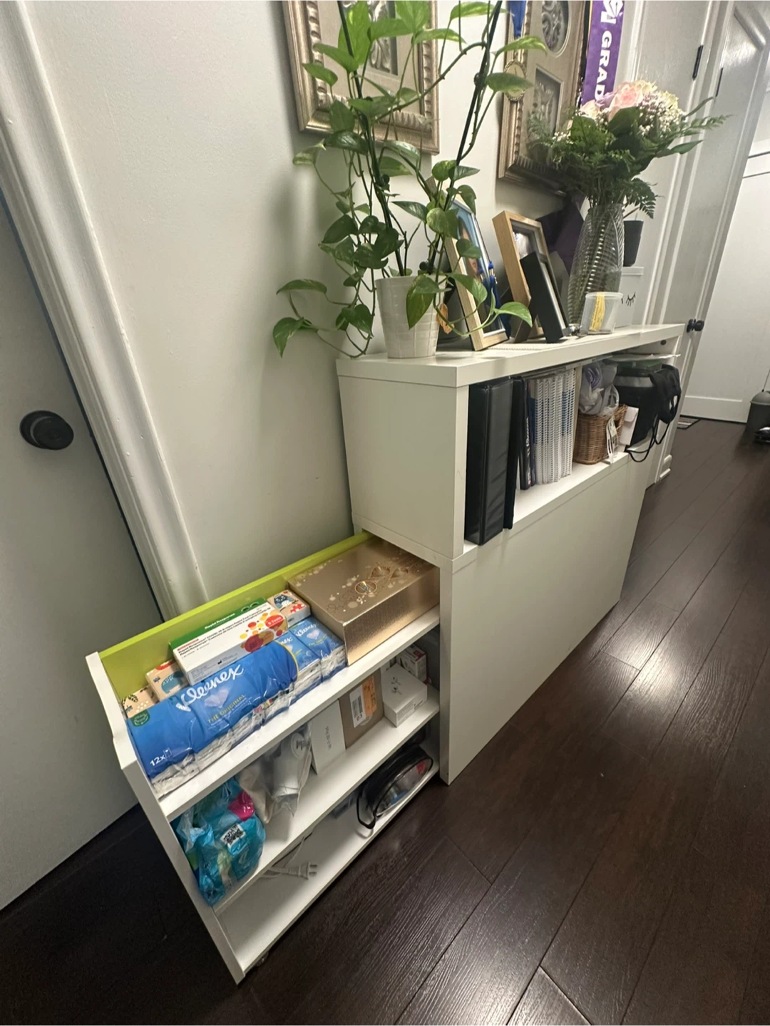 White Console Table with Storage Drawer - photo 2