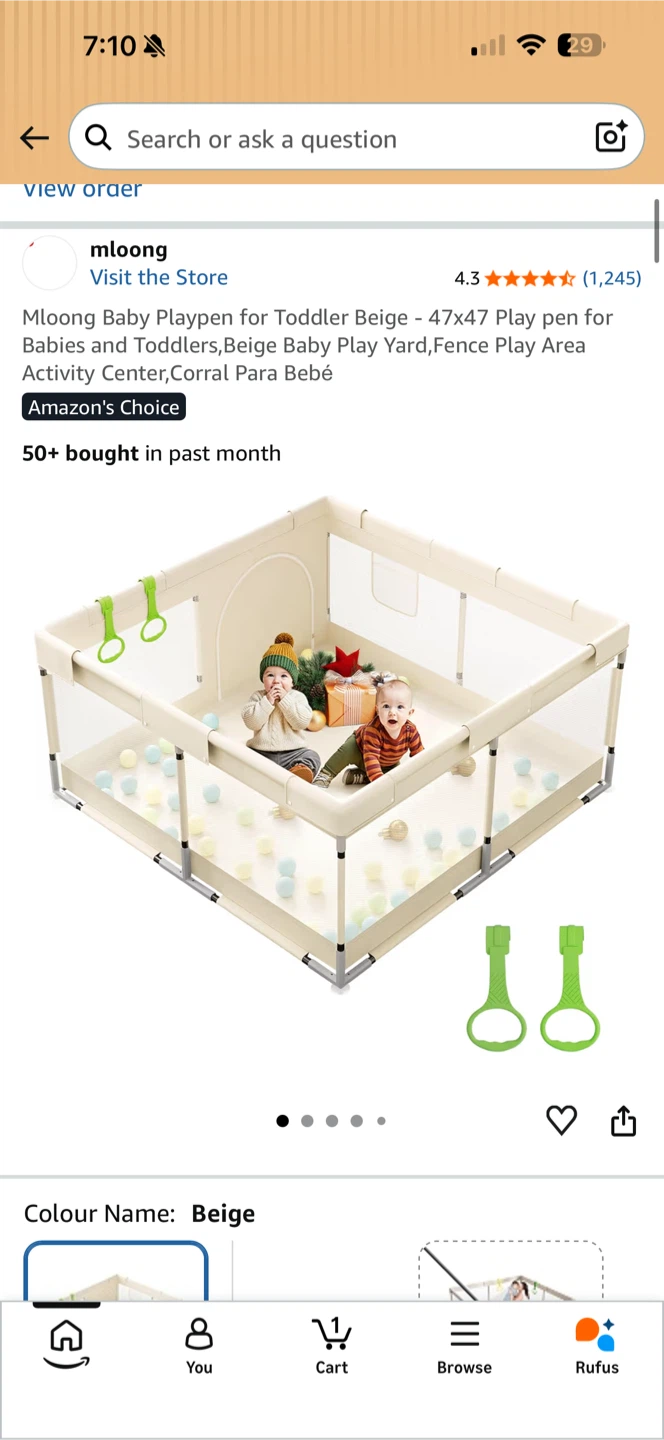 Baby Playpen and playpen beige Mat - photo 2