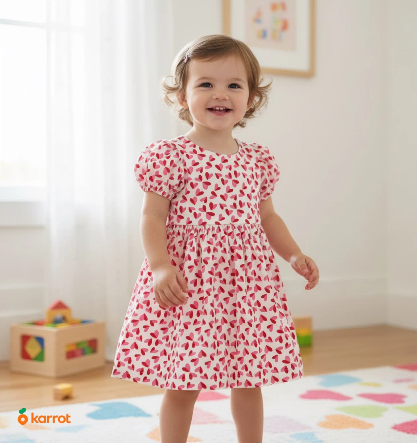 Children's Heart Print Dress
